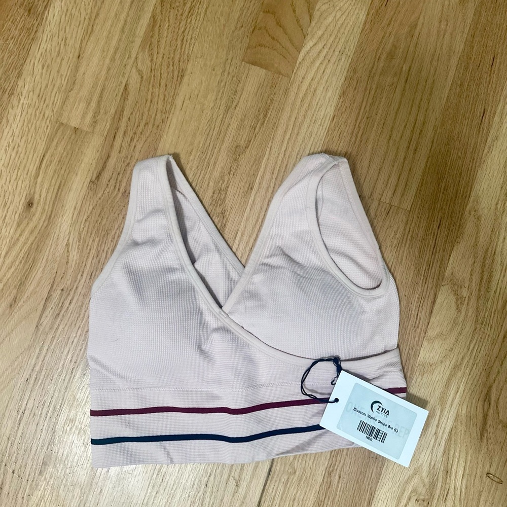 Zyia Blossom waffle stripe bra
